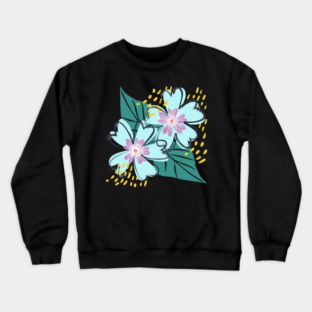 Sketched Pastel Flowers Crewneck Sweatshirt by broadwaygurl18